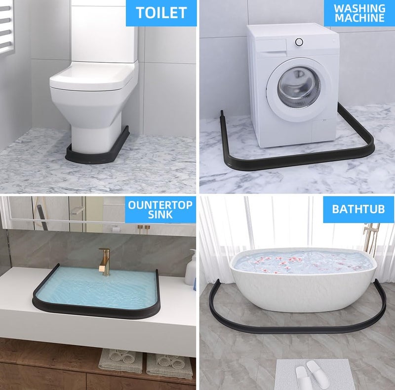 Duzzy 67 Inch Collapsible Shower Water Dam Shower Stopper Barrier and Retention System and Keeps Water Inside Threshold Dry and Wet Separation Suitable for Bathroom and Kitchen - Image 5